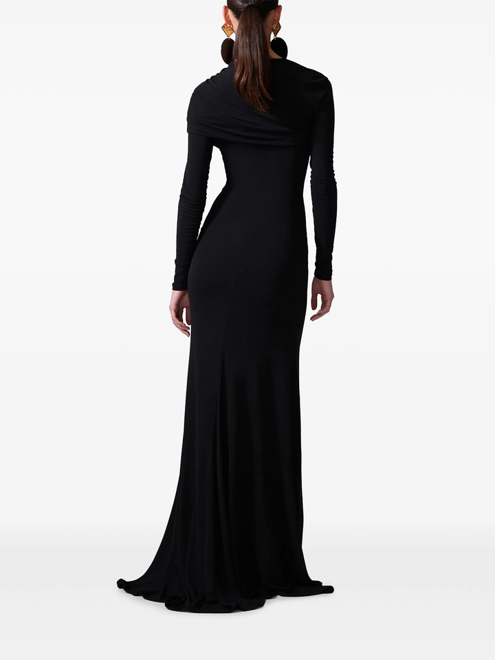 Long Sleeve Draped Gown