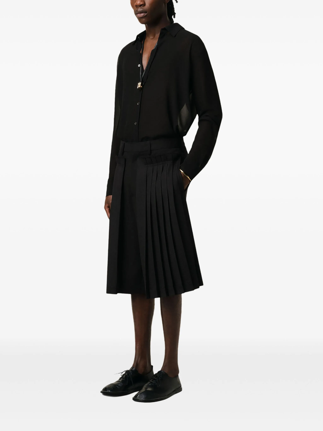 Wool Pleated Bermuda