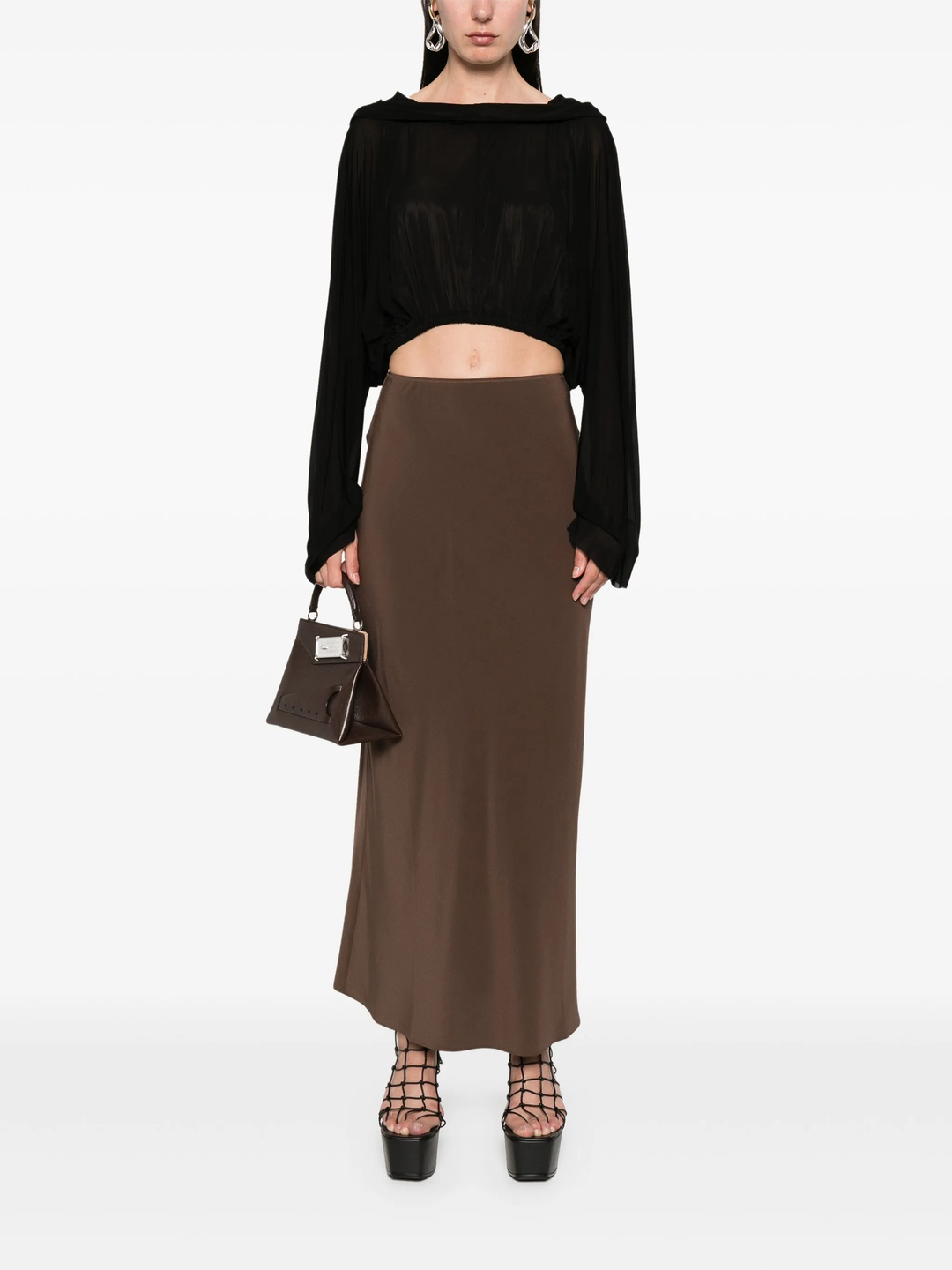 Cropped Hooded Tunic Stretch Cotton