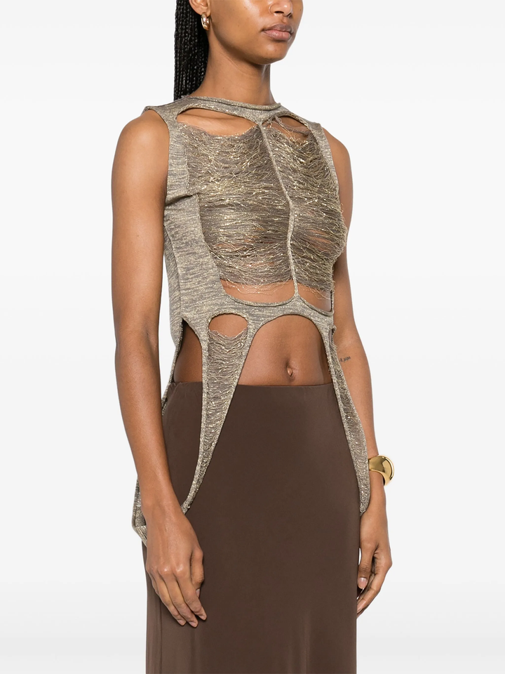 Tanja T Shredded Gold Knit