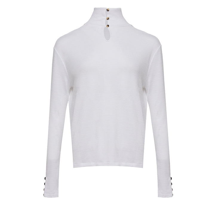 Knit Boxy T Neck Sweater