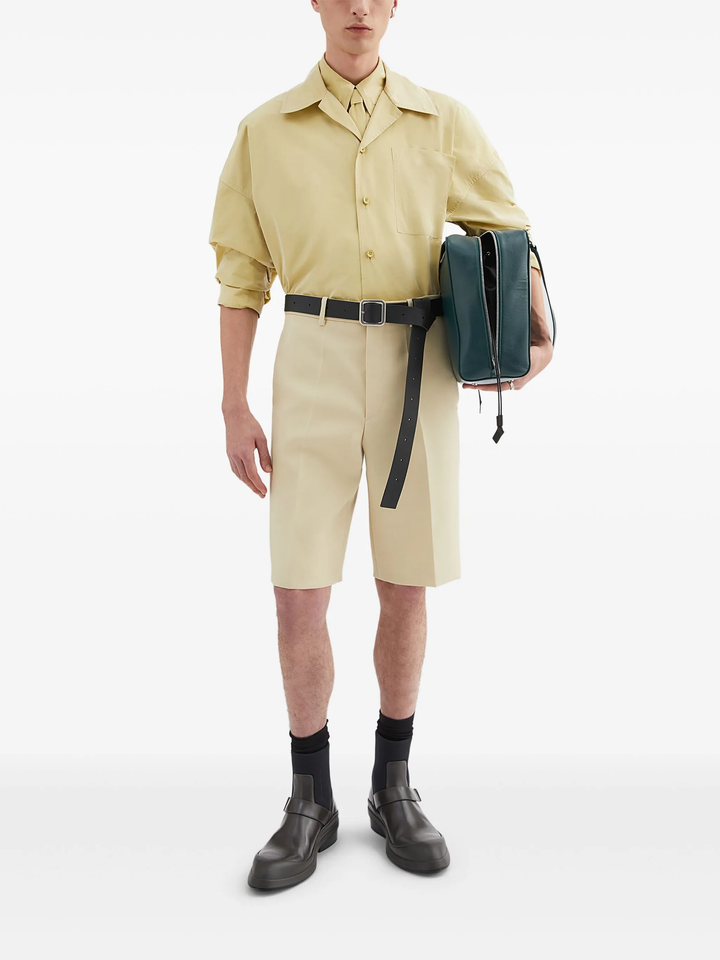 Sharp Wool Canvas Shorts