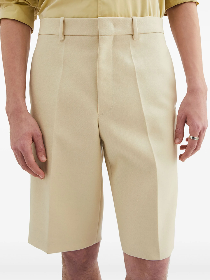 Sharp Wool Canvas Shorts