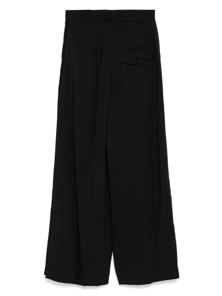 Black Side Folded Wide Pants