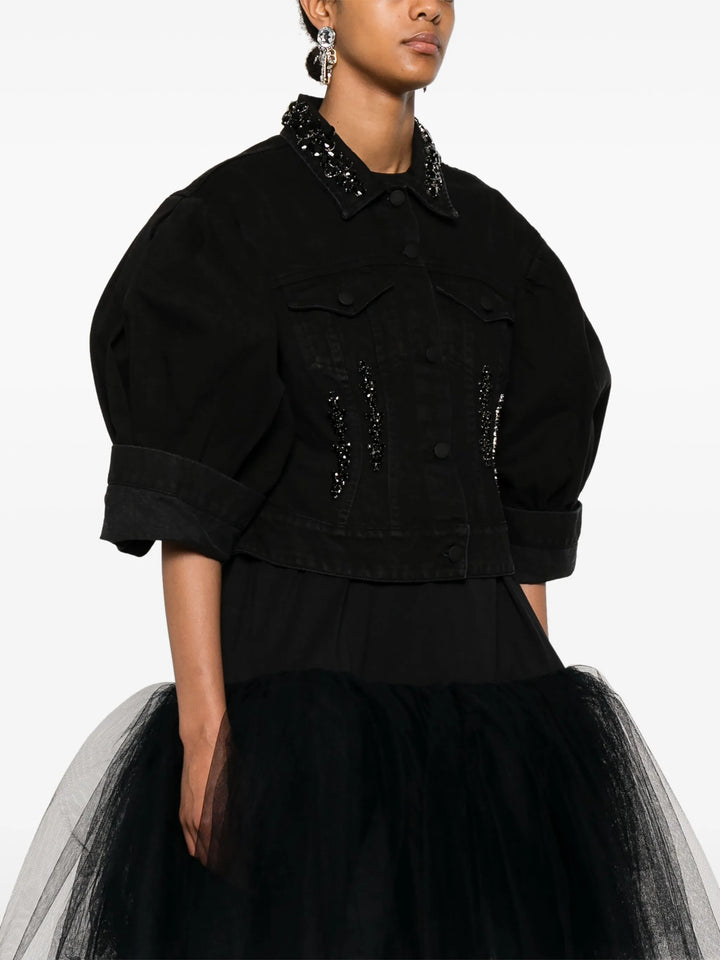 Sculpted Cropped Denim Jacket