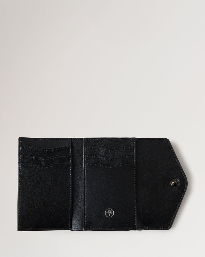 Folded Multi-Card Wallet Pewter Metallic Calf Nappa