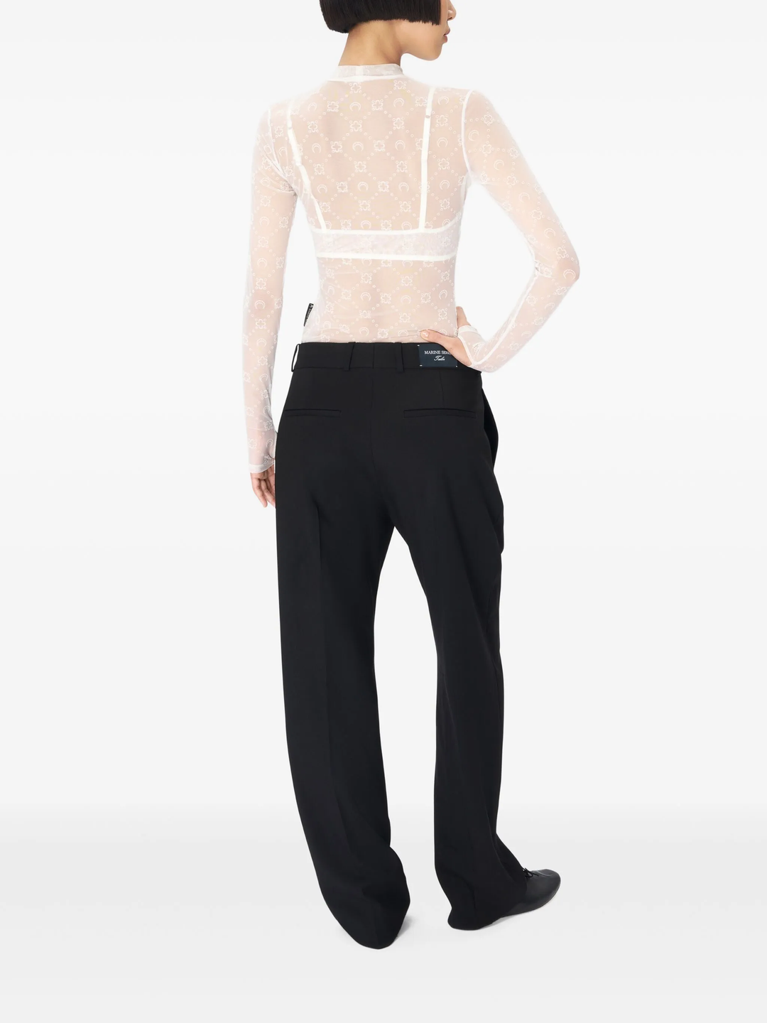 Recycled Mesh Flock Highneck Top