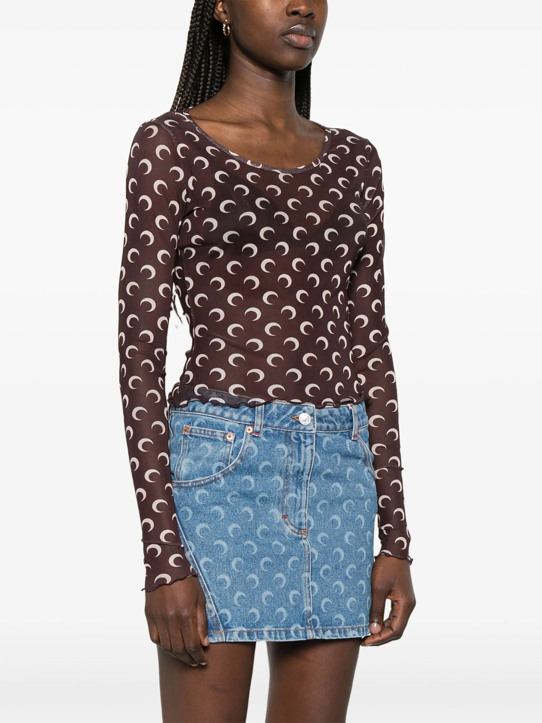 Recycled Moon Mesh Cropped Tee