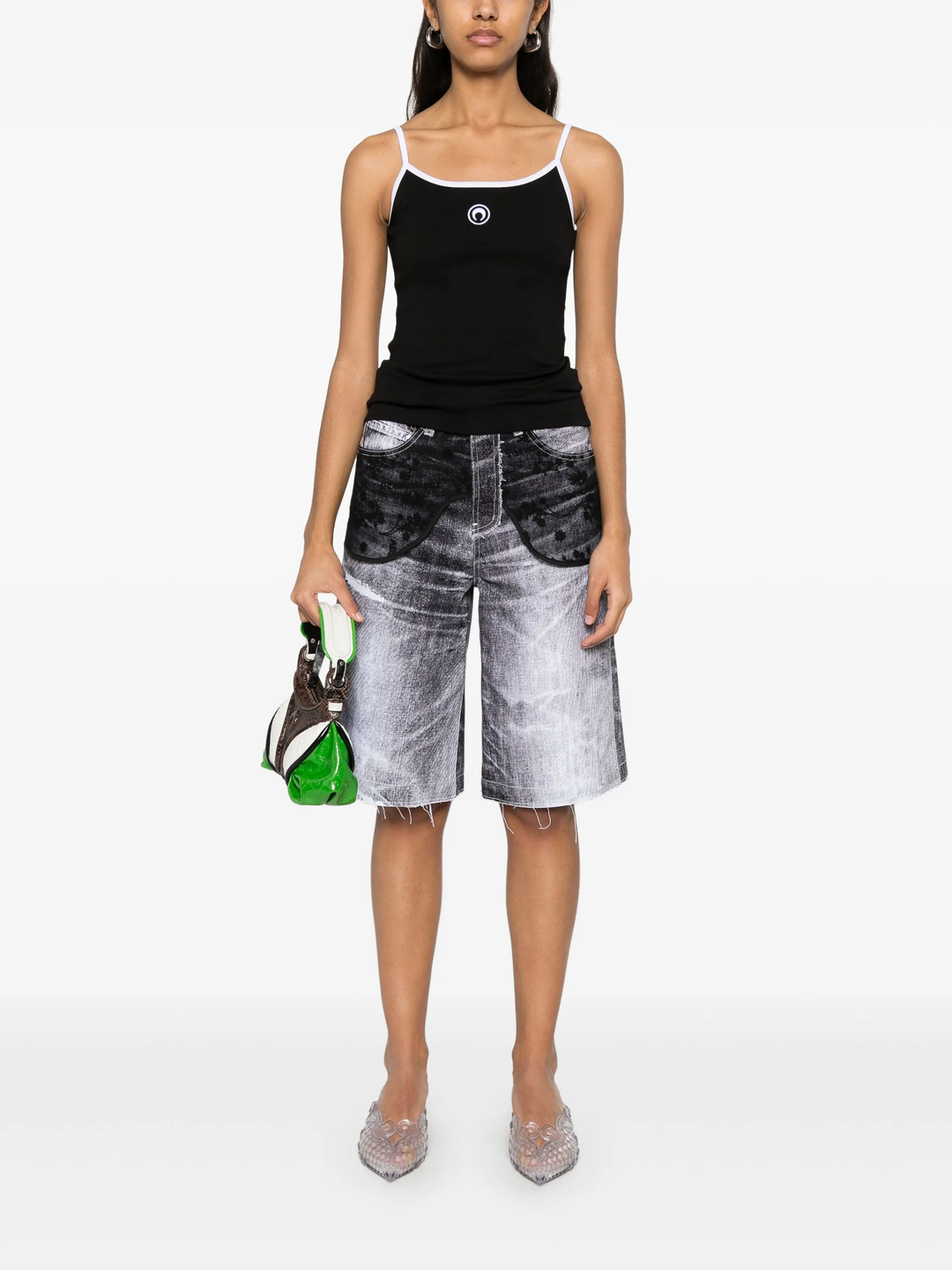 Moon Logo Ribbed Jersey Tank Top