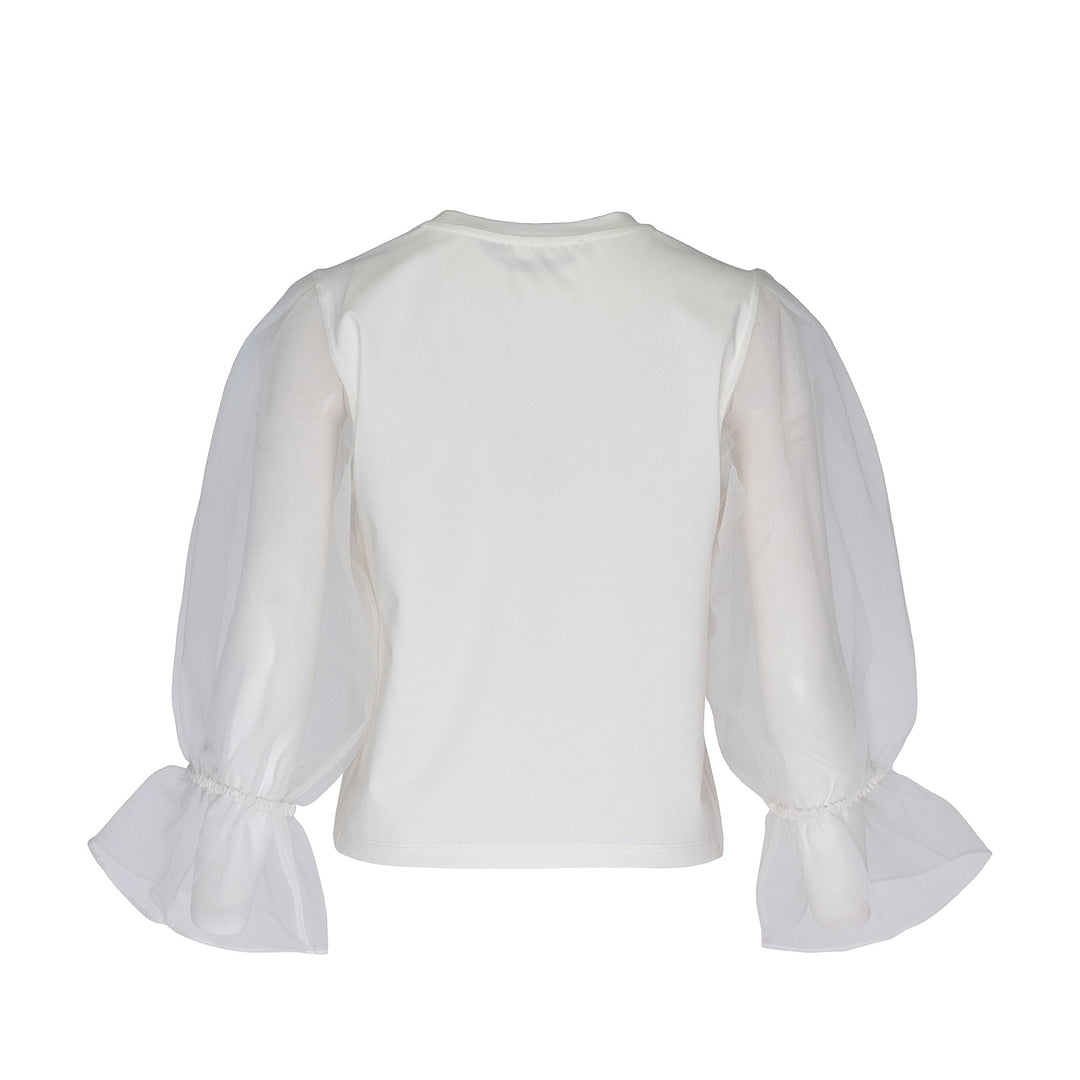 Triacetate Satin Knit Organza Top