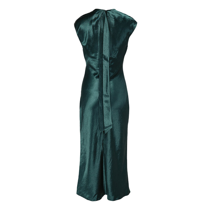 Heavy Satin Tie-Back Dress
