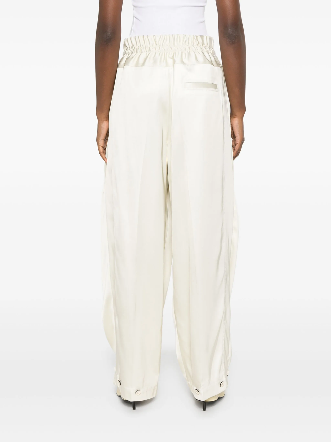 Adjustable Tabs Hem Waistband Pants