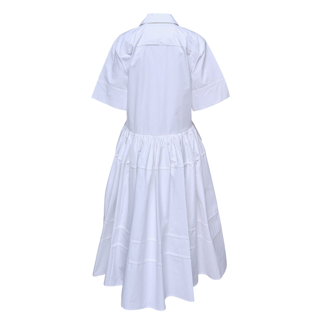 Voluminous Gathered Shirt Dress