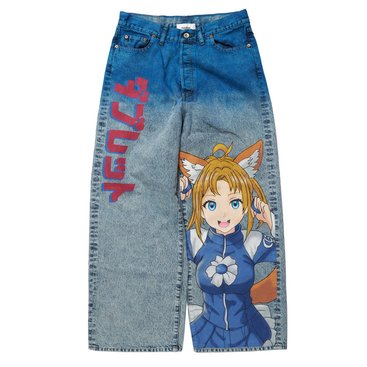Anime Hand-Painting Denim Pants