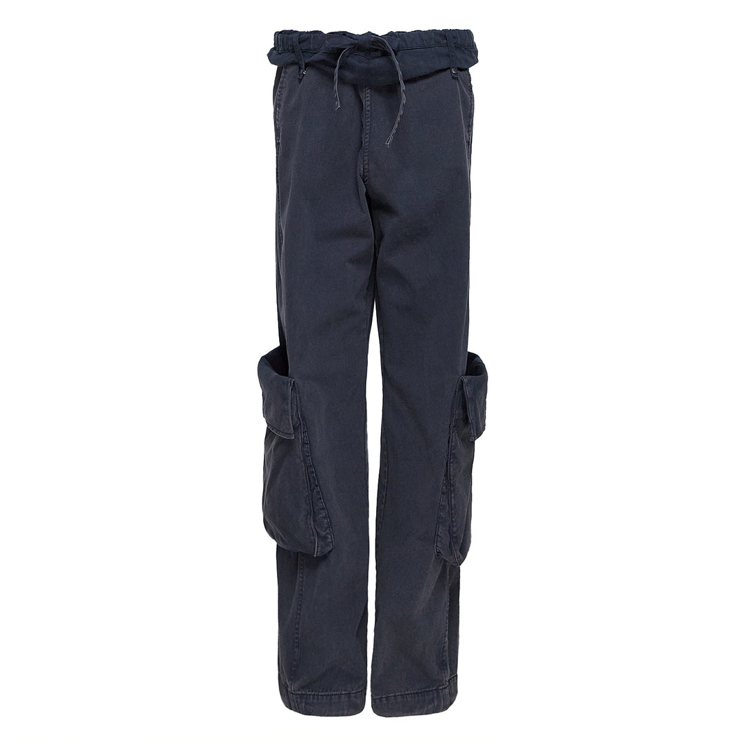 Washed Rolled Cargo Pants