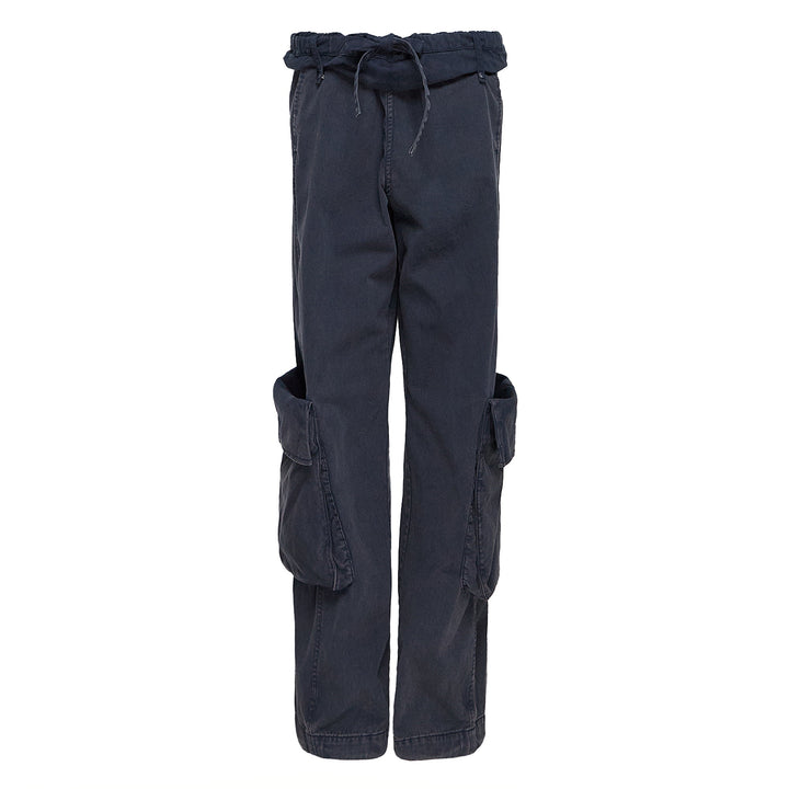 Washed Rolled Cargo Pants