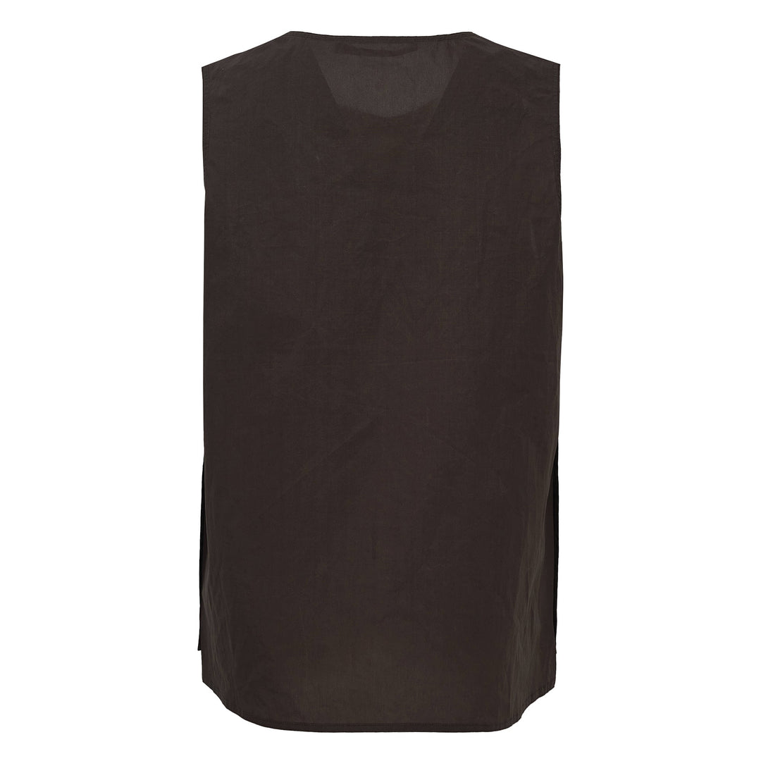 Sleeveless Waxed Coated Tank Top