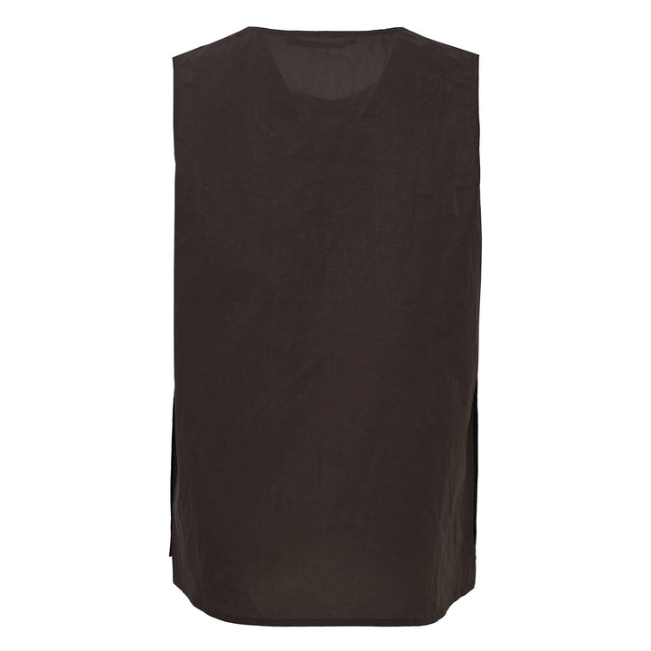 Sleeveless Waxed Coated Tank Top