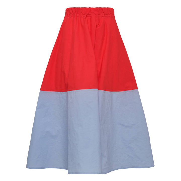 Elastic Waist With Combi Color Skirt