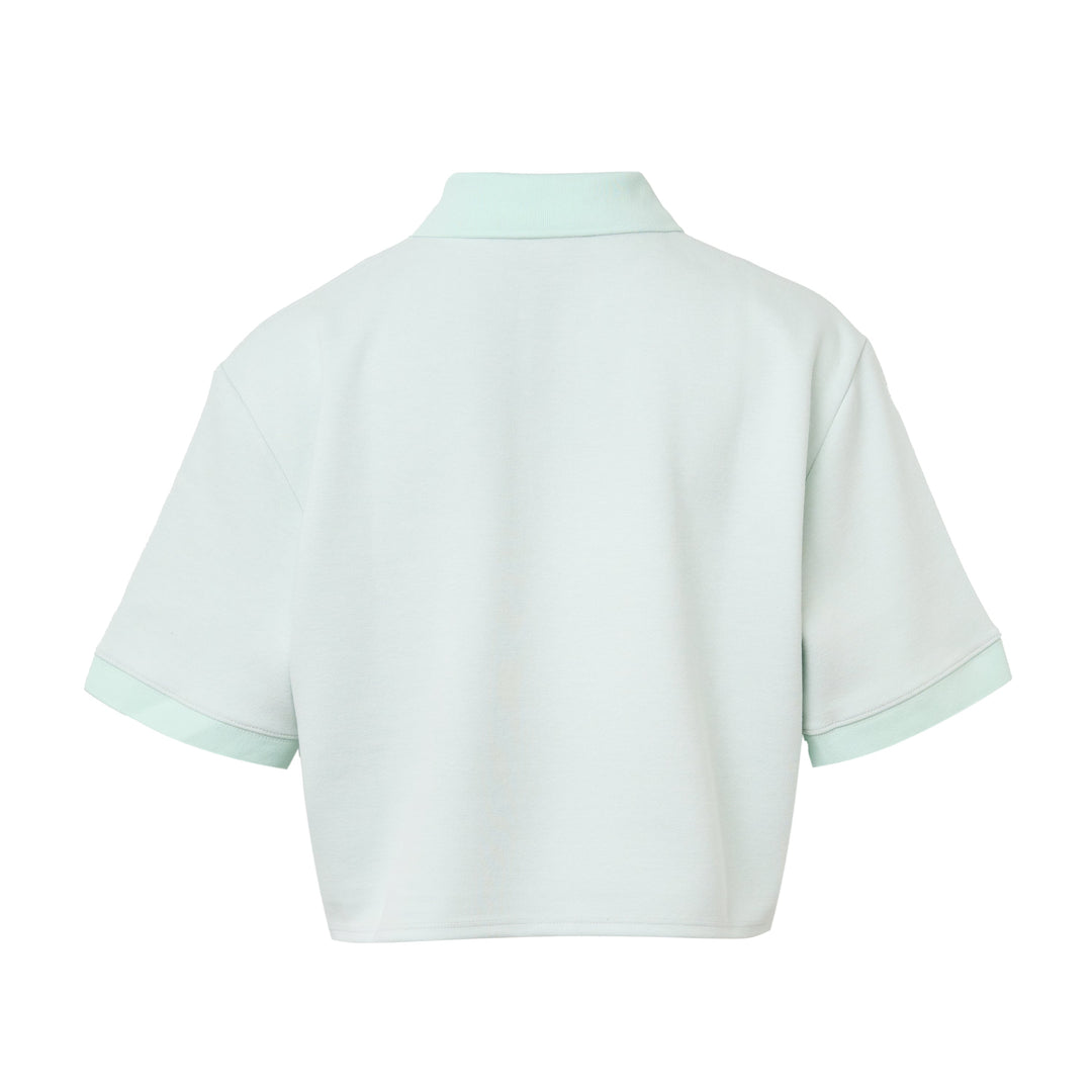 Mint Womens Cropped Polo T-Shirt