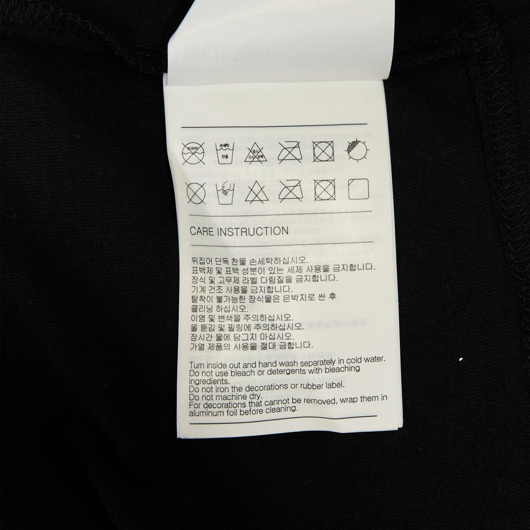 Black Womens Cropped Rhineston Tee