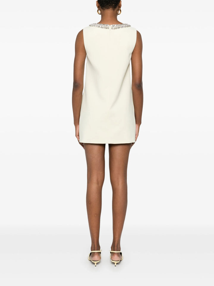 Yellow Crepe Bow Mini Dress