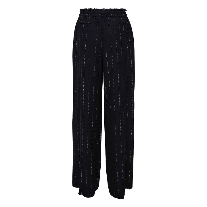 Navy Rhinestone Pinstripe Trousers