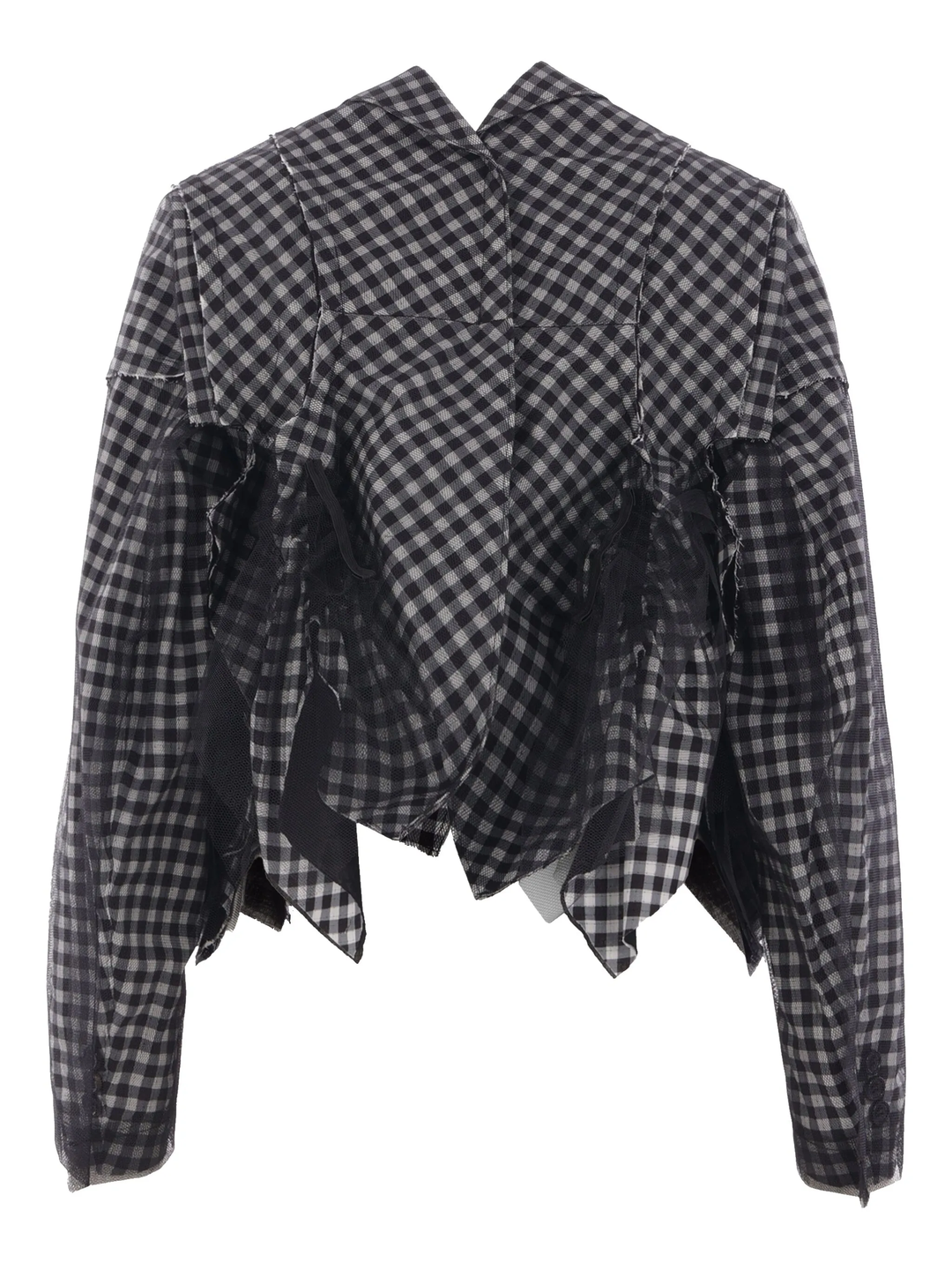 Nylon Tulle X Cotton Dobby Printed Jacket