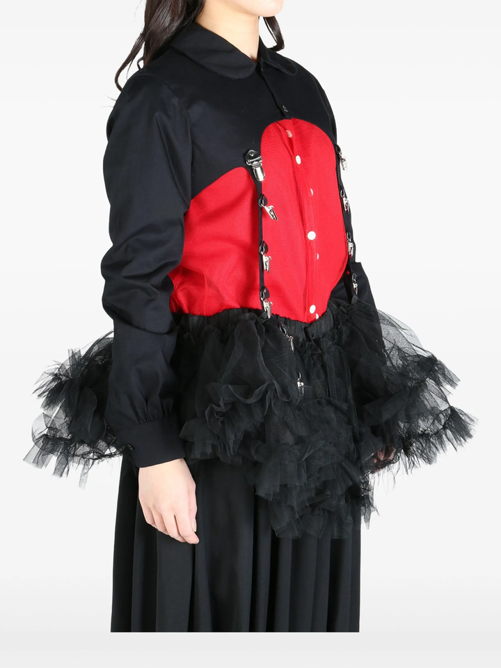 Cotton Broad X Tulle Blouse