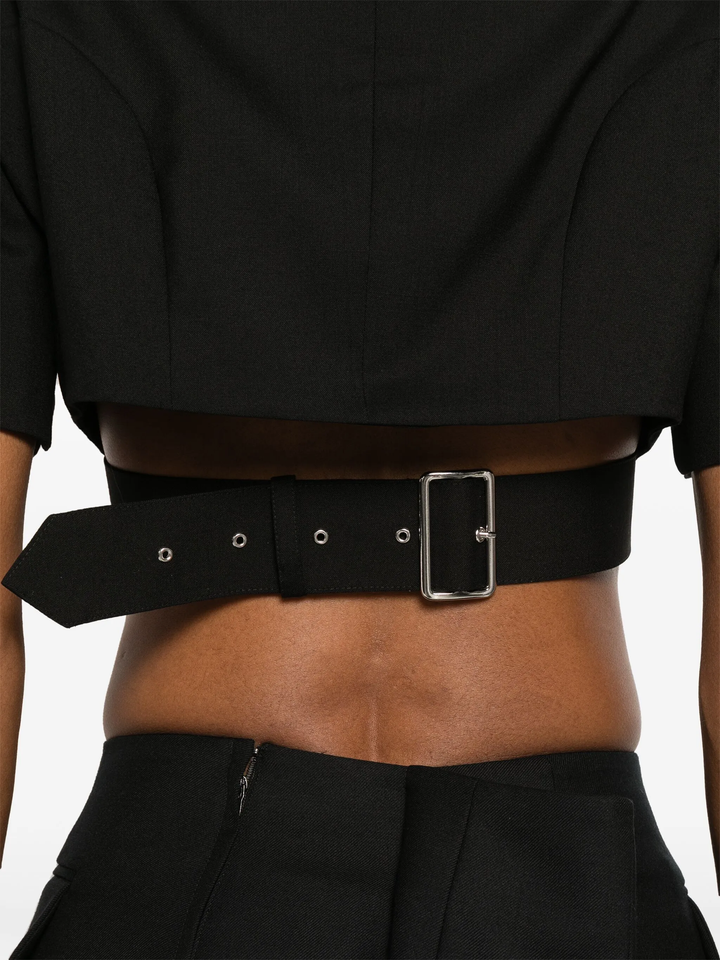 Wool Oxford Crop Jacket