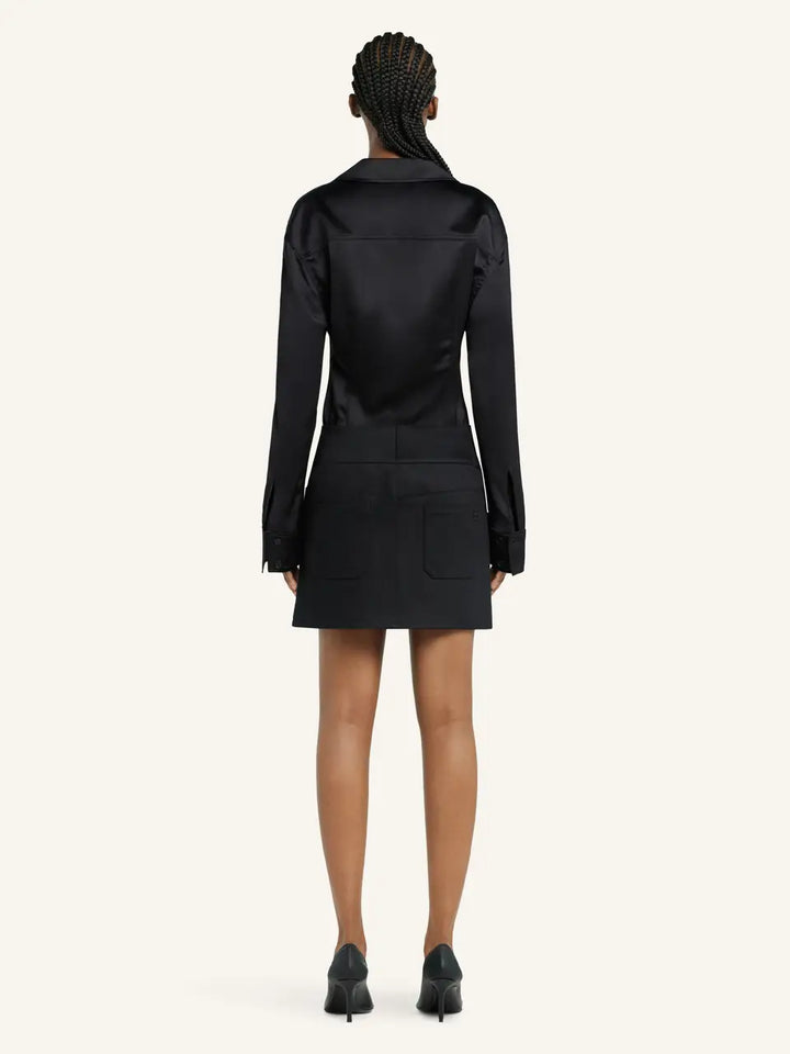 2-Pocket Satin Shirt