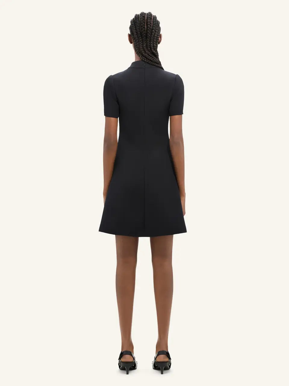 Short Sleeves Twill A-Line Dress