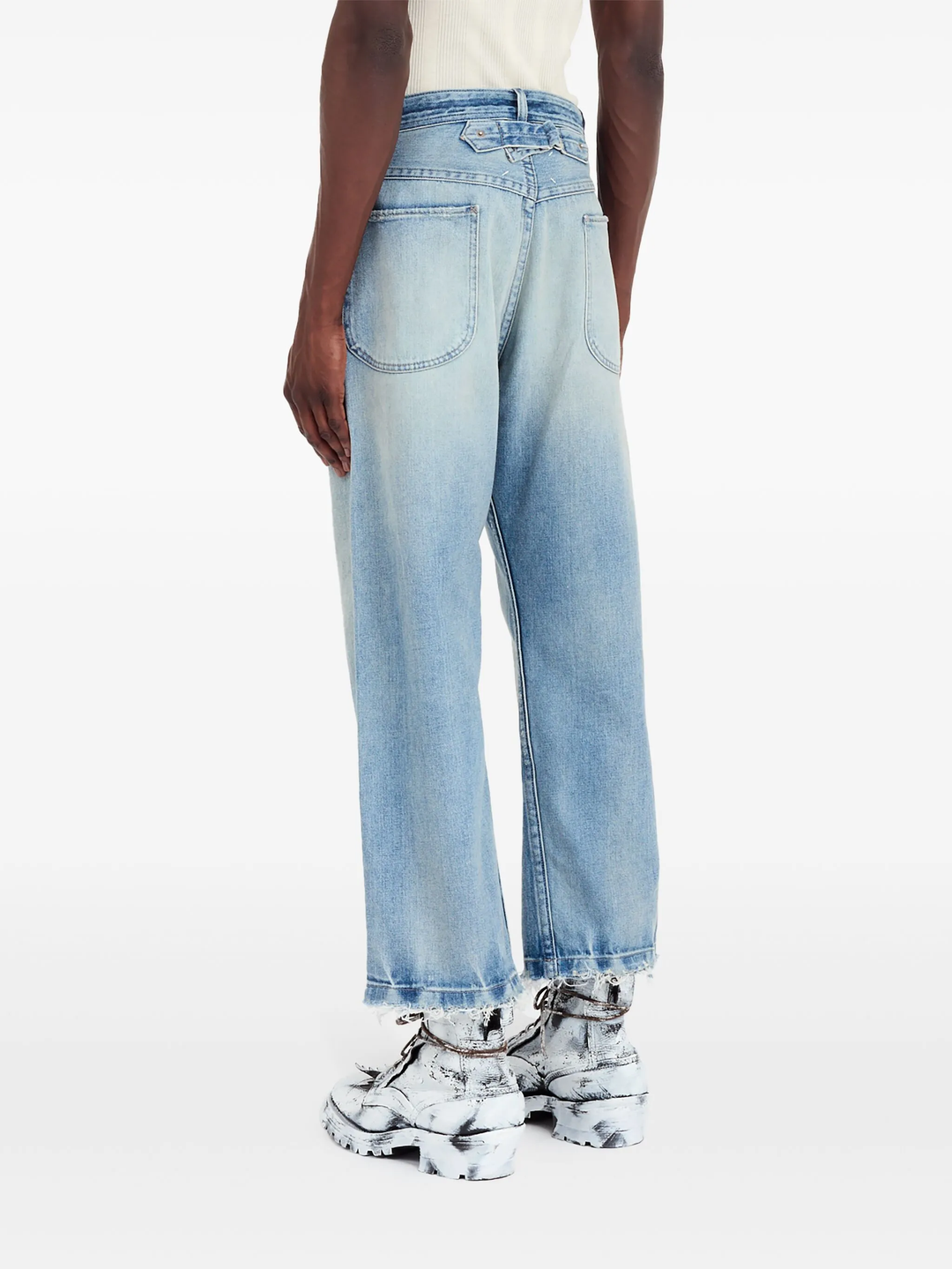 Ecru Denim Pocket Pants