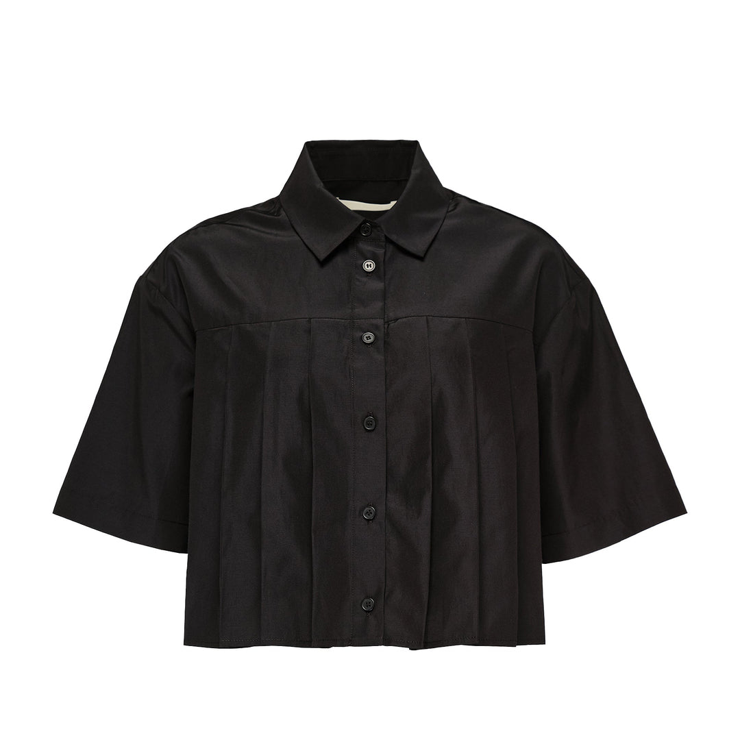Papery Silk Cotton Cropped Shirt