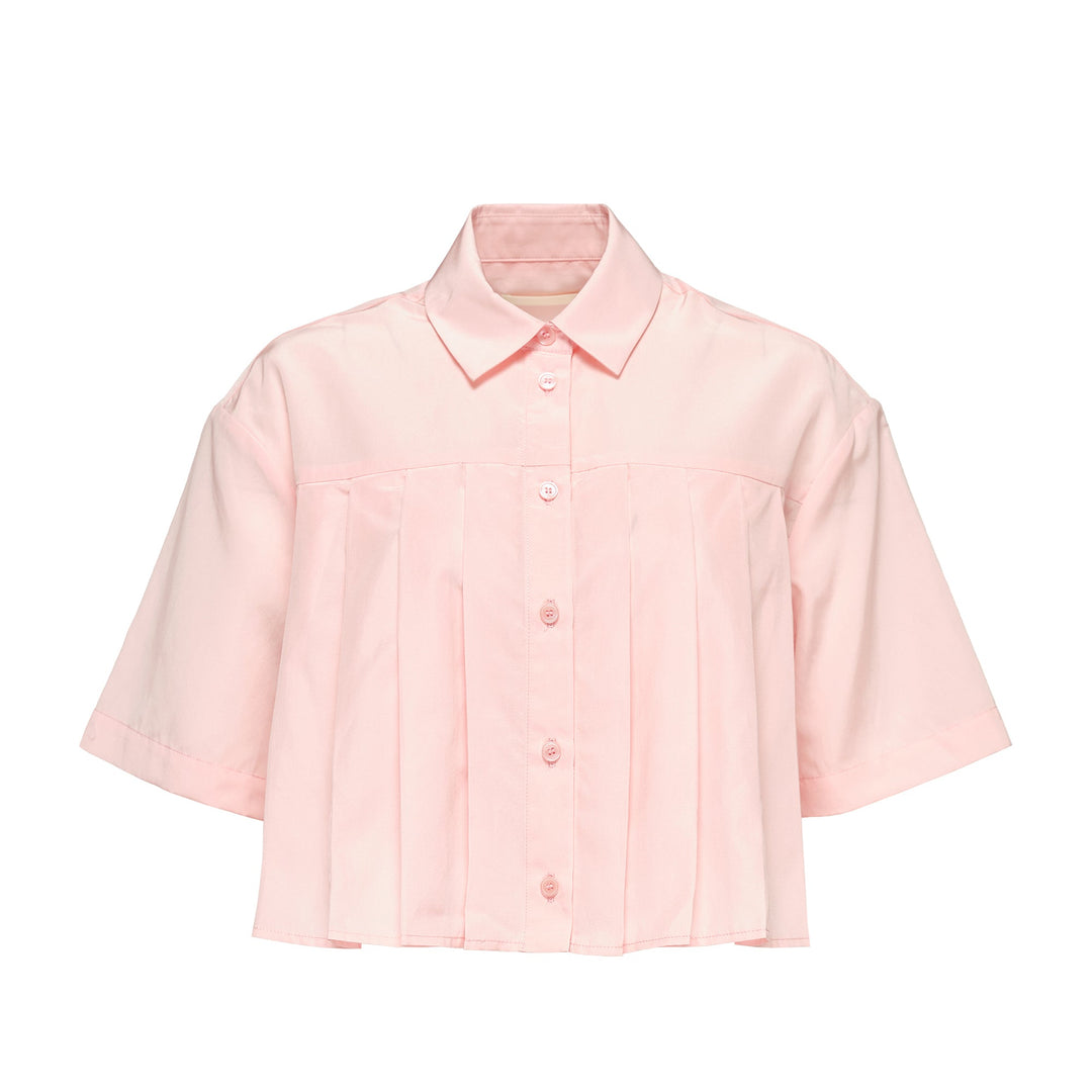 Papery Silk Cotton Cropped Shirt