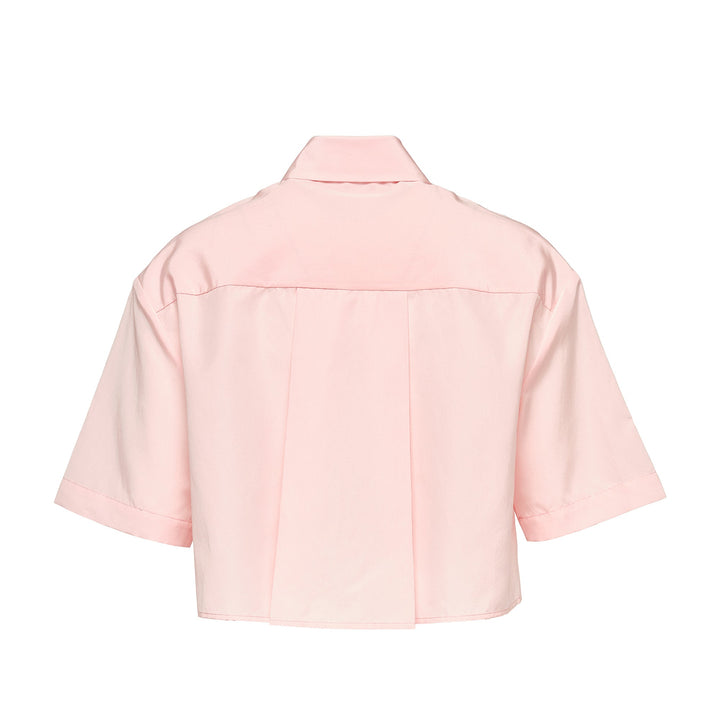 Papery Silk Cotton Cropped Shirt