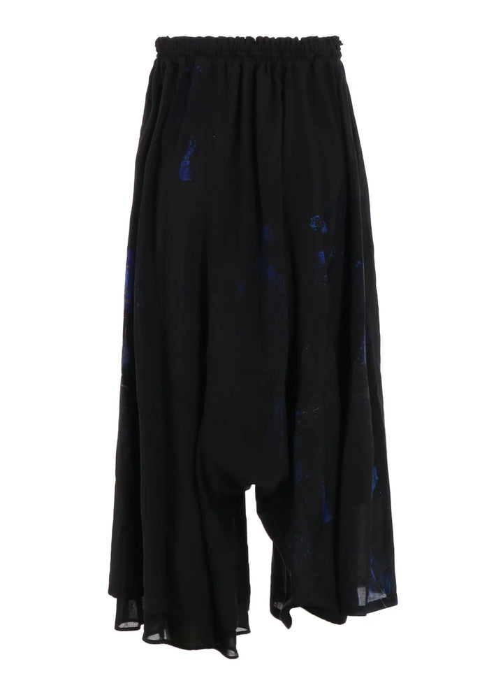 Lawn Flower Sketch Left Double Gathered Pants