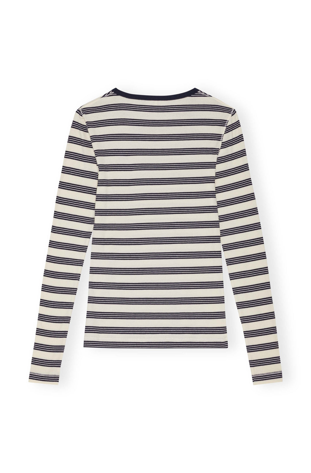 Striped Soft Cotton Rib Long Sleeve Tee
