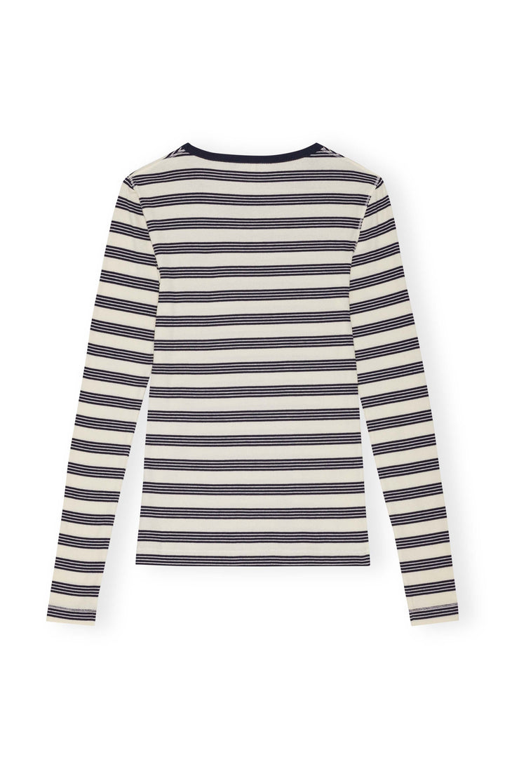 Striped Soft Cotton Rib Long Sleeve Tee