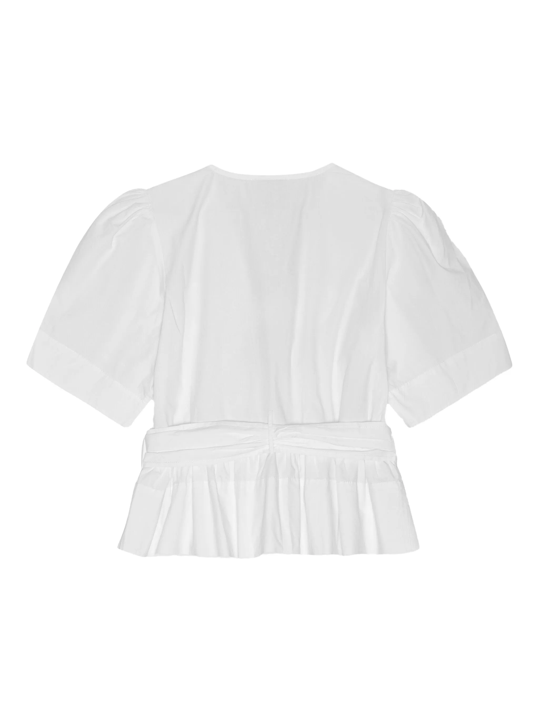 Washed Stretch Cotton Tie Strap Blouse