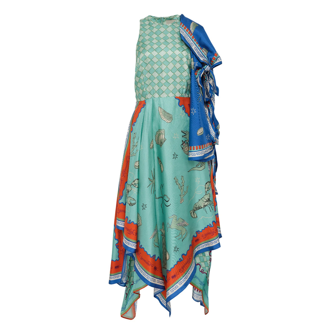 Surrealist Summer Scarf Midi Dress