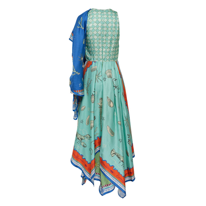Surrealist Summer Scarf Midi Dress