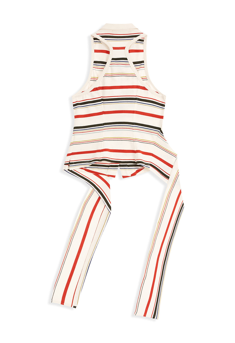 Stripe Trim Polo Sleeveless