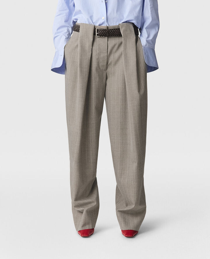 Melange Stripe Balloon Trouser