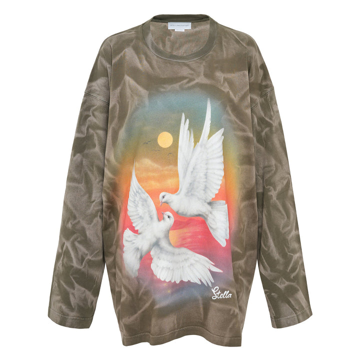 Bird Print Long Sleeve T-Shirt