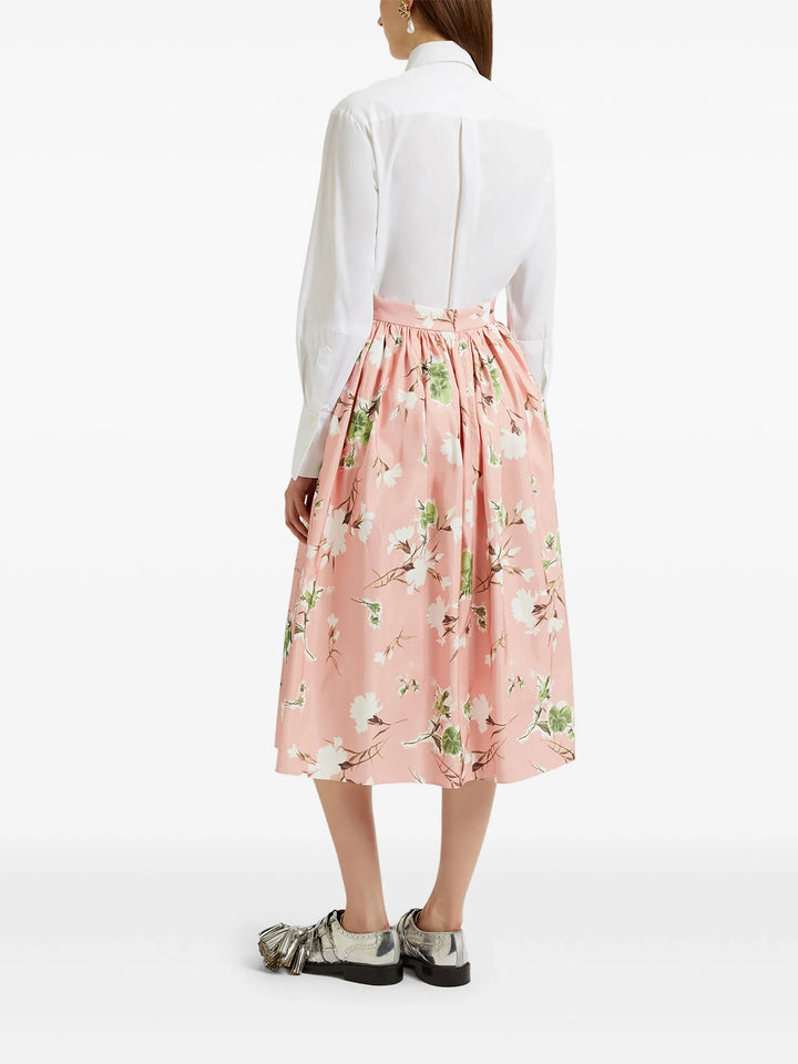 Gathered Midi Skirt Cotton