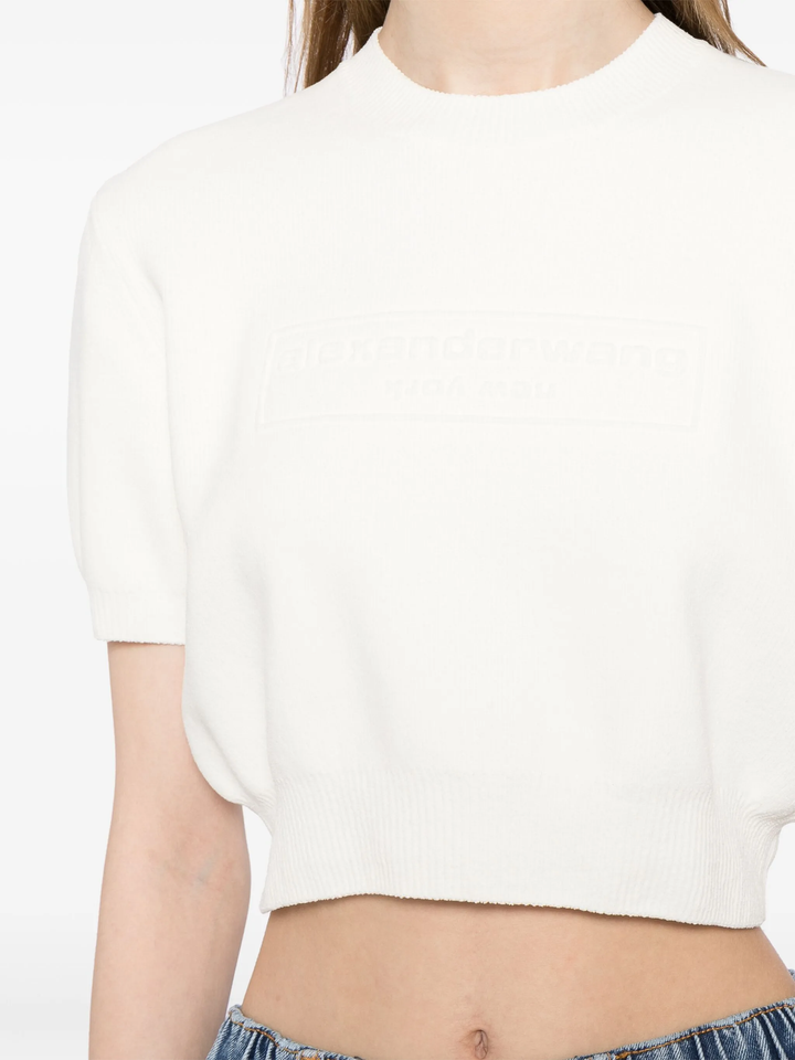 Logo-Embossed Ribbed Chenille Sweater