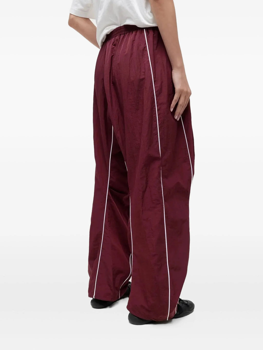Red Piping Detail Tucked Pants