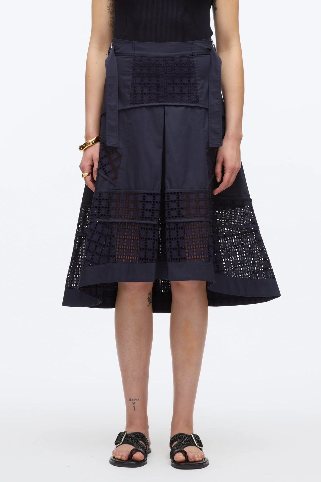 Broiderie Anglaise Grid Skirt