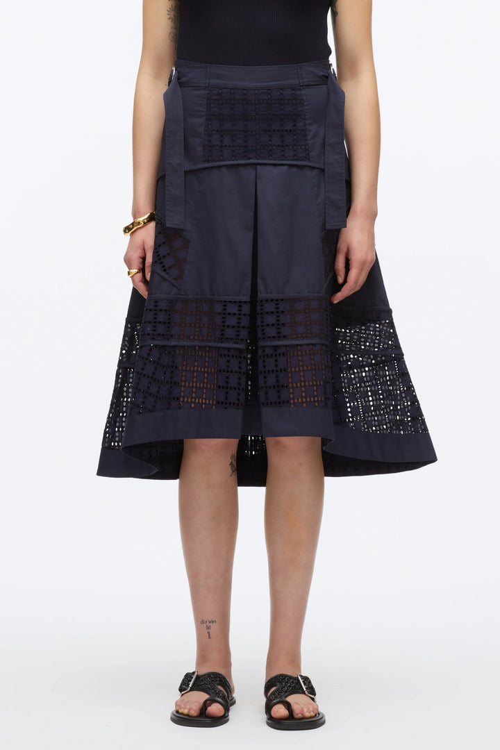 Broiderie Anglaise Grid Skirt